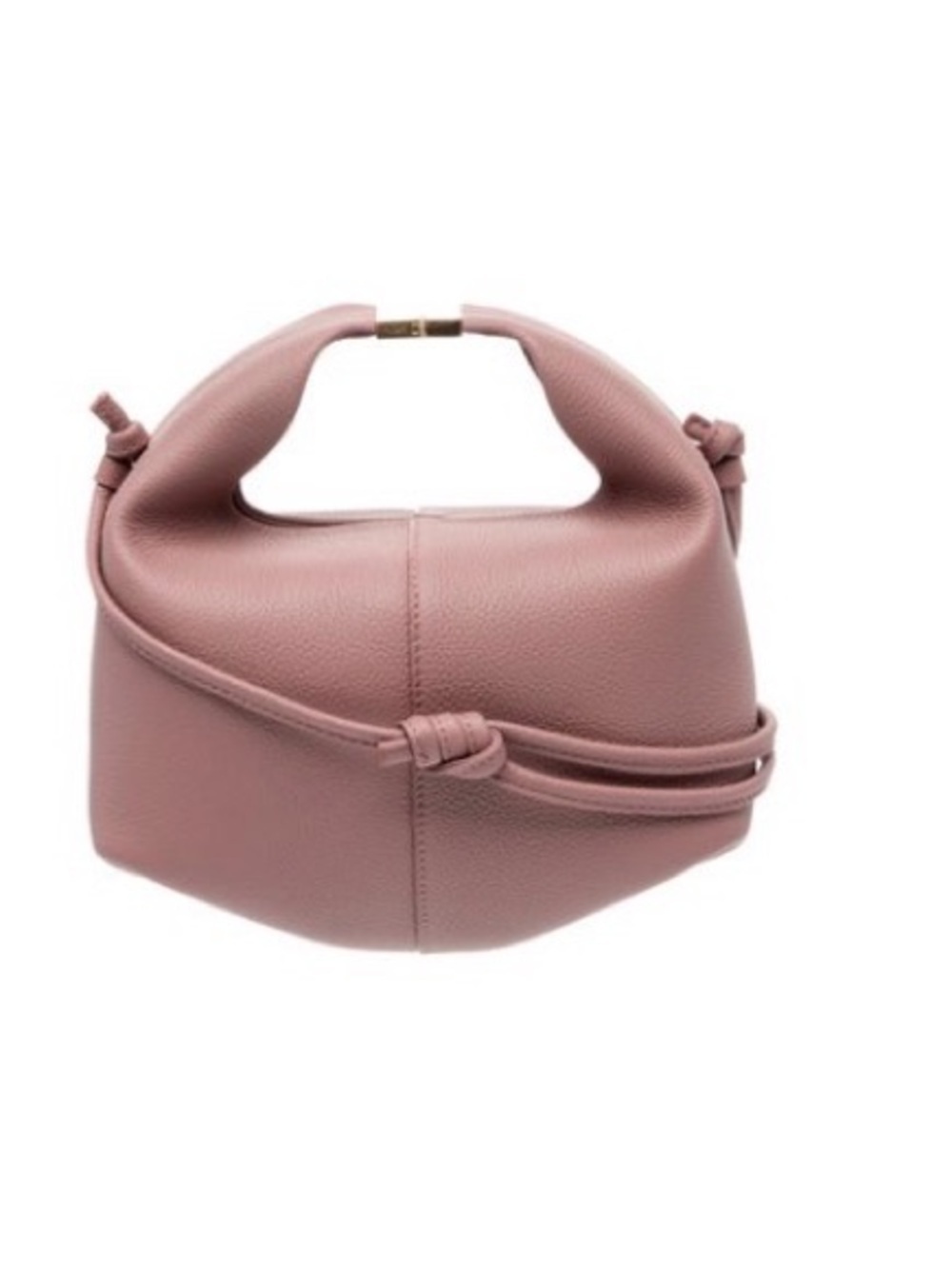 Polène Beri Blush Women's Soft Pink Knot Detail Leather Tote Shoulder Bag - Picture 1 of 16